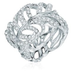 Lulu & Jane Stop metali Zdobienie kryształkami Swarovski® Pierścionki 1 ct Damski. Białe pierścionki Lulu & Jane, srebrne. Za 459.99 zł.