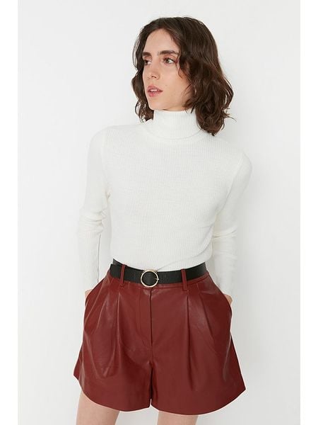 Trendyol Golf w kolorze kremowym rozmiar: L. Brązowe golfy Trendyol, l, bez wzorów, ze splotem, bez ramiączek. Za 73.93 zł.