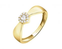 Złoty pierścionek z cyrkoniami - serce. Żółte pierścionki Apart, z cyrkonią, złote. Za 1,999.00 zł.