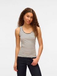Vero Moda Top w kolorze kremowym rozmiar: XS. Brązowe topy Vero Moda, xs, bez wzorów, bez kołnierzyka, bez ramiączek. Za 52.95 zł.