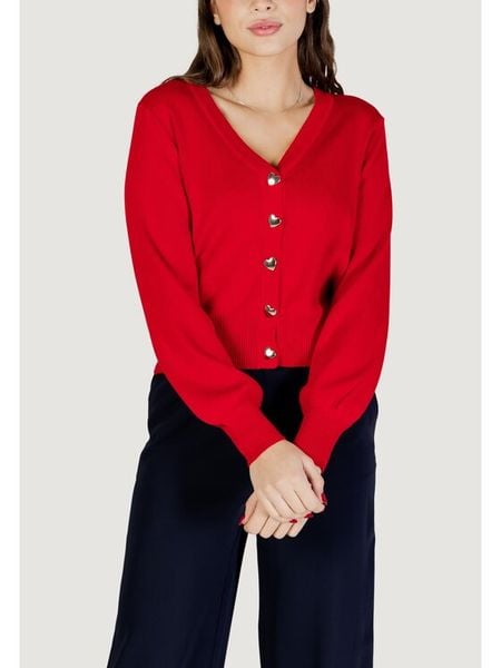 Morgan Kardigan 261-MLIKE Czerwony Regular Fit. Czerwone kardigany Morgan, l, bez wzorów, z wiskozy. Za 194.99 zł.