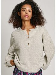 Pepe Jeans Sweter "Nora" w kolorze beżowym rozmiar: S. Brązowe swetry Pepe Jeans, s, bez wzorów, z jeansu, bez ramiączek. Za 220.12 zł.