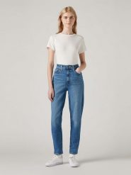 Levi's Dżinsy - Mom fit - w kolorze niebieskim rozmiar: W25/L27. Niebieskie jeansy Levi's®, l, z aplikacjami, z podwyższonym stanem. Za 149.66 zł.