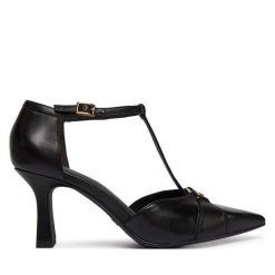 Szpilki Tamaris. Czarne szpilki Tamaris, bez wzorów, bez obcasa, na szpilce, bez zapięcia. Za 409.99 zł.
