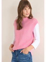 Cecil Bezrękawnik w kolorze jasnoróżowym rozmiar: S. Różowe swetry Cecil, s, bez wzorów, bez ramiączek. Za 152.26 zł.