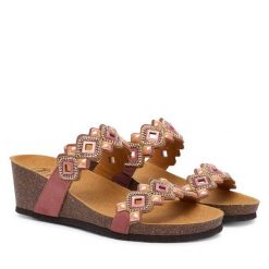 Klapki Scholl. Czerwone klapki Scholl, bez wzorów, bez obcasa. Za 424.99 zł.