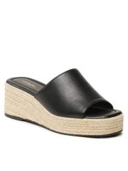 DeeZee Espadryle HRT220719 Czarny. Czarne espadryle DeeZee, bez wzorów, ze skóry, bez obcasa, bez zapięcia. Za 129.99 zł.
