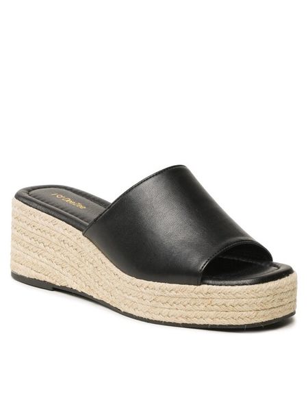 DeeZee Espadryle HRT220719 Czarny. Czarne espadryle DeeZee, bez wzorów, ze skóry, bez obcasa, bez zapięcia. Za 129.99 zł.
