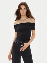 JJXX Bluzka Saga 12273790 Czarny Slim Fit. Czarne bluzki JJXX, s, bez wzorów, z syntetyku, bez kołnierzyka, bez ramiączek. Za 89.99 zł.