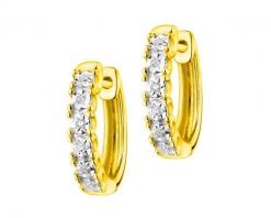 Kolczyki z żółtego złota z diamentami - koła - 0,03 ct - próba 375. Żółte kolczyki Apart, z diamentem, złote. Za 1,959.00 zł.