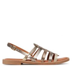 Sandały Tamaris. Szare sandały Tamaris, bez wzorów, bez obcasa, na płaskiej podeszwie, bez zapięcia. Za 259.99 zł.