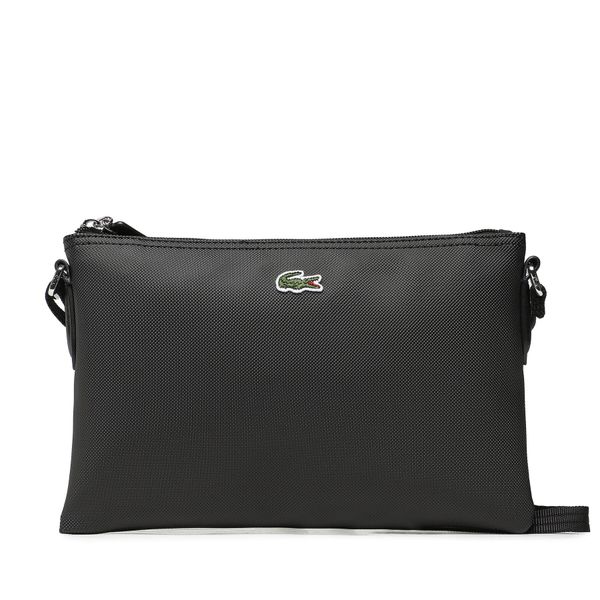 Torebka Lacoste. Czarne listonoszki Lacoste, bez wzorów, bez dodatków. Za 349.99 zł.