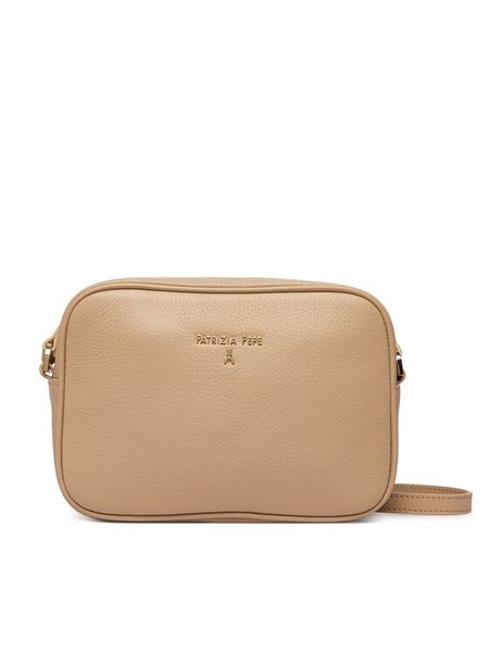 Patrizia Pepe Torebka CB8985/L001-R874 Beżowy. Brązowe listonoszki Patrizia Pepe, bez wzorów, ze skóry, bez dodatków. Za 689.99 zł.