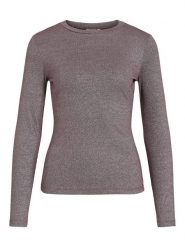 Vila Koszulka "Vicatera" w kolorze jasnobrązowym rozmiar: S. Brązowe bluzki Vila, s, bez wzorów, bez kołnierzyka, bez ramiączek. Za 65.54 zł.