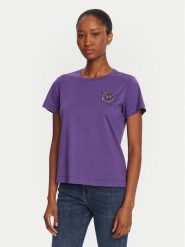 PINKO T-Shirt Quentin 103320 A2RN Fioletowy Regular Fit. Fioletowe t-shirty Pinko, xxl, bez wzorów, z bawełny, bez kołnierzyka, bez ramiączek. Za 659.99 zł.