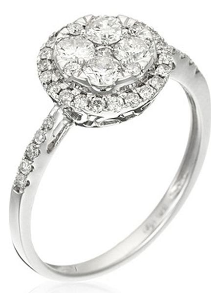 DIAMANTA Złoty pierścionek "Pompadour" z diamentami rozmiar: 54. Szare pierścionki DIAMANTA, z diamentem, złote. Za 5,611.99 zł.