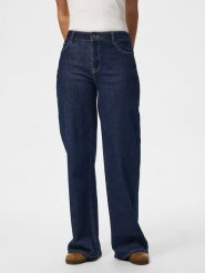 Pieces Dżinsy - Wide leg - w kolorze granatowym rozmiar: W32/L32. Niebieskie jeansy Pieces, l, z aplikacjami. Za 124.95 zł.