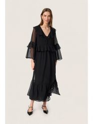 Soaked in Luxury Sukienka w kolorze czarnym rozmiar: XL. Czarne sukienki Soaked in Luxury, xl, bez wzorów, bez kołnierzyka, bez ramiączek, midi, rozkloszowane. Za 165.99 zł.