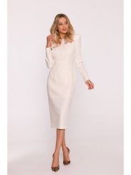 Stylove Sukienka w kolorze kremowym rozmiar: XL. Brązowe sukienki Stylove, xl, bez wzorów, bez kołnierzyka, bez ramiączek, midi. Za 279.99 zł.