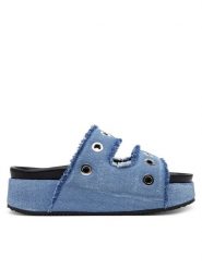Inuikii Klapki Jeans Studos 70103-150 506 Granatowy. Niebieskie klapki Inuikii, bez wzorów, z jeansu, bez obcasa. Za 839.99 zł.