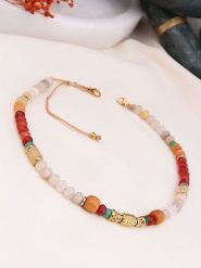 Charlize Pozłacany naszyjnik z kamieniami ozdobnymi i agatami - dł. 45 cm rozmiar: onesize. Czerwone naszyjniki Charlize, z agatem, pozłacane. Za 82.83 zł.