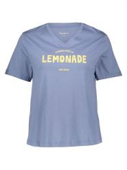 Pepe Jeans Koszulka w kolorze niebieskim rozmiar: S. Niebieskie bluzki Pepe Jeans, s, bez wzorów, z bawełny, bez kołnierzyka, bez ramiączek. Za 79.03 zł.