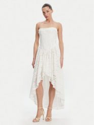 BARDOT Sukienka koktajlowa Felicidad Strapless 59843DB Biały Regular Fit. Białe sukienki Bardot, bez wzorów, z bawełny, wizytowe, bez kołnierzyka, bez ramiączek. Za 439.99 zł.
