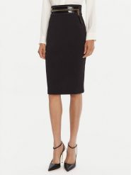 Elisabetta Franchi Spódnica ołówkowa GO-130-56E2 Czarny Regular Fit. Czarne spódnice Elisabetta Franchi, bez wzorów, z syntetyku, ołówkowe. Za 1,259.00 zł.