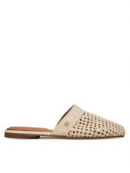 Tommy Hilfiger Klapki Crochet Mule FW0FW08413 Écru. Klapki TOMMY HILFIGER, bez wzorów, ze skóry, bez obcasa. Za 589.99 zł.