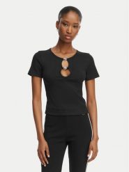 HUGO T-Shirt Diheart 50562071 Czarny Slim Fit. Czarne t-shirty Hugo, xs, bez wzorów, z bawełny, bez kołnierzyka, bez ramiączek. Za 279.99 zł.