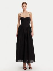 BARDOT Sukienka wieczorowa 59786DB Czarny Regular Fit. Czarne sukienki Bardot, bez wzorów, z bawełny, wizytowe, bez kołnierzyka, bez ramiączek. Za 459.99 zł.