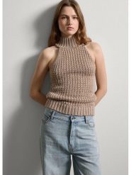 STEFANEL Bezrękawnik w kolorze szarobrązowym rozmiar: S. Brązowe swetry Stefanel, s, bez wzorów, ze splotem, bez ramiączek. Za 195.99 zł.
