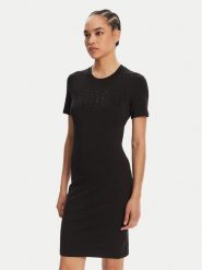 Versace Jeans Couture Sukienka codzienna 78HAOS04 Czarny Slim Fit. Czarne sukienki Versace Jeans Couture, na co dzień, xs, bez wzorów, z bawełny, bez kołnierzyka, bez ramiączek, proste. Za 419.99 zł.