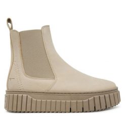 Sztyblety Tamaris. Brązowe botki Tamaris, bez wzorów, bez obcasa, na koturnie, bez zapięcia. Za 509.99 zł.