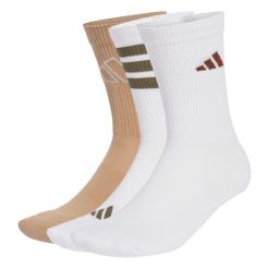 Skarpety Logo 3 Pairs. Białe obuwie sportowe Adidas, bez wzorów, z materiału. Za 64.95 zł.
