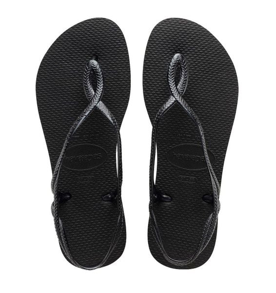 Sandały Havaianas Luna Premium II różowe. Czarne sandały Havaianas, bez wzorów, z materiału, eleganckie, bez obcasa, bez zapięcia. Za 160.35 zł.