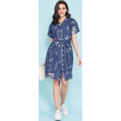 Lin Blanc sukienka damska Arizona 36 ciemnoniebieska. Niebieskie sukienki Lin Blanc, bez wzorów, bez kołnierzyka, bez ramiączek, koszulowe. W wyprzedaży za 233.00 zł.