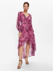 Guess Sukienka codzienna W3YK4 8WFJJ2 Różowy Regular Fit. Czerwone sukienki Guess, na co dzień, m, z aplikacjami, z syntetyku, bez kołnierzyka, bez ramiączek, proste. Za 919.99 zł.