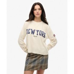 Graficzny top z długim rękawem Ath Essential. Białe bielizna sportowa Superdry, bez wzorów, z bawełny. Za 148.90 zł.