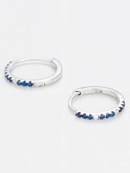 DIAMANTA Złote kolczyki-kreole "Ciel Etoile" z diamentami rozmiar: onesize. Niebieskie kolczyki DIAMANTA, z diamentem, złote. Za 1,348.99 zł.