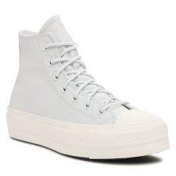 Trampki Converse. Niebieskie trampki Converse, bez wzorów, bez zapięcia. Za 269.99 zł.