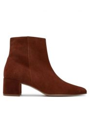 HÖGL Botki Beatrice 8-104702 Brązowy. Brązowe botki Högl, bez wzorów, ze skóry, bez obcasa, na słupku, bez zapięcia. Za 799.99 zł.
