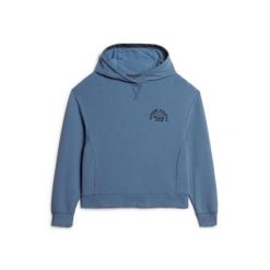Bluza damska z kapturem Superdry Athletic Essentials. Niebieskie bluzy sportowe Superdry, uniwersalny, bez wzorów, z kapturem. Za 282.00 zł.