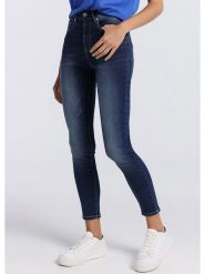 Victorio & Lucchino Dżinsy - Skinny fit - w kolorze granatowym rozmiar: W26. Niebieskie jeansy victorio & lucchino, bez wzorów, z podwyższonym stanem. Za 162.87 zł.