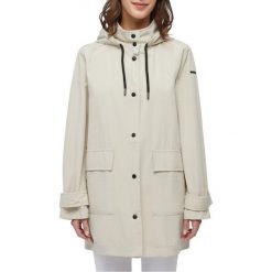 Kurtka GEOX W ILDE PARKA Biały. Białe kurtki Geox, z tkaniny, bez kaptura. Za 505.99 zł.