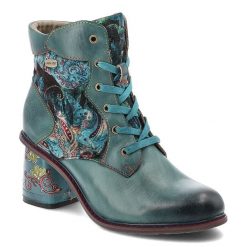 Niebieskie Botki Laura Vita Stylowe Buty Damskie. Niebieskie botki Laura Vita, z aplikacjami, ze skóry, bez obcasa, na obcasie, bez zapięcia. Za 433.99 zł.