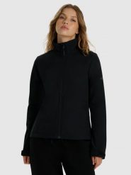 4F Kurtka softshell wiatroodporna membrana 5000 damska - czarna XL. Czarne kurtki sportowe 4f, na zimę, xl, bez wzorów, z materiału, bez kaptura, windstopper. Za 279.99 zł.