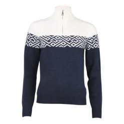 Bardzowy golf 1/2 zamek damski Peak Mountain Akar. Niebieskie golfy Peak Mountain, bez wzorów, bez ramiączek. W wyprzedaży za 278.00 zł.