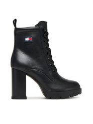 Tommy Jeans Botki Tjw Lace Up EN0EN02832 Czarny. Czarne botki Tommy Jeans, bez wzorów, z jeansu, bez obcasa, na słupku, bez zapięcia. Za 749.99 zł.