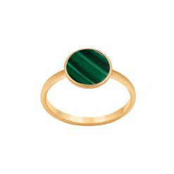 Pierścionek ze złota próby 585 z medalikiem z zielonego malachitu. Żółte pierścionki Lilou, z malachitem, złote. Za 1,198.00 zł.
